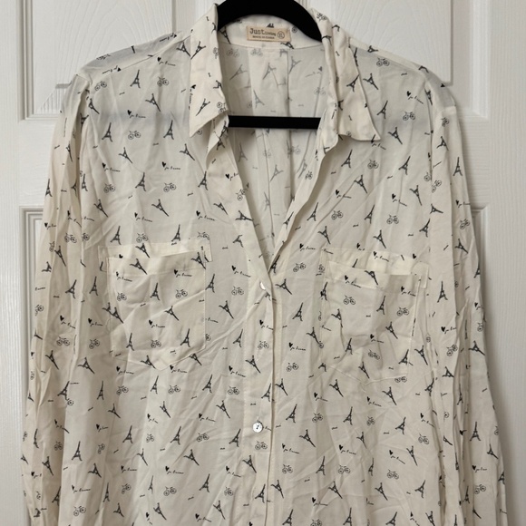 Just Living Blouse / Eiffel Tower print - Picture 2 of 2